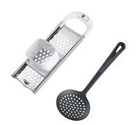 Westmark Set de pasta, 2 piezas, 1 rallador spaetzle con deslizador de masa, Knöpfle + 1 cucharón, Gentle, Acero inoxidable/ABS/PA, Blanco/Plata/Negro, 611222E6