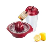 Westmark Set fitness 2 piezas, Exprimidor de cítricos y naranjas y agitador de aliños, Capacidad: 0,5 l c/u, Plástico, Mixery, Limetta, Rojo/Transparente, 3091226E