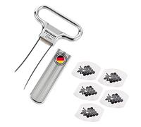 Westmark Set para vino, 6 unidades, 1 Descorchador Ah-So, Edición Monopol + 5 vertedores de vino Safety, Acero/zinc fundido a presión/PET, Cromado/Plateado/Negro, 628533E6