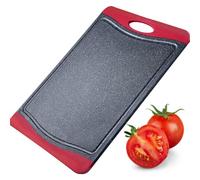 Westmark Tabla para cortar, Con ranura para el jugo, Antideslizante y apta para cuchillas, Superficie de corte: 29 x 20 x 1 cm, Aspecto de granito, Plástico, Antracita/rojo, 6215224G