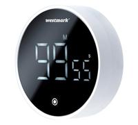 Westmark Temporizador Corto Redondo - Temporizador Digital con imán, Ajustable hasta 99 Minutos y 55 Segundos, Ideal como Reloj de Cocina o Temporizador para Hacer Deporte - Alarma silenciosa y