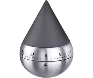 Westmark Temporizador de cocina mecánico de 60 minutos, diseño elegante, acero inoxidable/plástico, color plateado y negro, 10932260