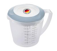 Westmark vaso mezclador/medidor con protector contra salpicaduras, tapa y pico, plástico, capacidad: 1,4 litros, Helena, transparente/azul, 3105227B