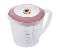 Westmark vaso mezclador/medidor con protector contra salpicaduras, tapa y pico, plástico, capacidad: 1,4 litros, Helena, transparente/rosa, 3105227P