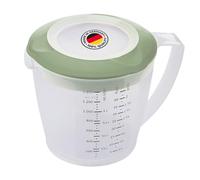 Westmark vaso mezclador/medidor con protector contra salpicaduras, tapa y pico, plástico, capacidad: 1,4 litros, Helena, transparente/verde, 3105227M