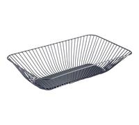 Westrmark Angulo Cesta de alambre grande - Práctica cesta de acero inoxidable con revestimiento de grado alimenticio para guardar frutas, pan o verduras - Negro