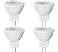WEYIMVTO Bombilla LED, Bombillas LED GU10 MR11 de 3 W, equivalentes a 30, paquete 4, 300 lúmenes, CA 220-240 V, ángulo haz 38°, regulables(Warm White)