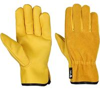WFX Guantes de trabajo de cuero, guantes de jardinería, a prueba de espinas, construcción de jardín, resistente, agarre utilitario, hombres y mujeres, construcción transpirable y flexible