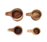 WGFOIP Juego de Tazas Medidoras de Madera, Diseño Apilable, 4 Tamaños | Material de madera duradero, Fácil de limpiar, Versátil para líquidos y sólidos
