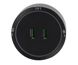 WGFOIP Zócalo de la Pista del Poder, Mercado USB 180-250V del Soporte Superficial con 2 Puertos USB para el Gabinete de Cocina Casero