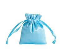 Whakano 10 bolsas de satén con cordón, para joyas, bolsas de tela para rellenar joyas, bolsas de regalo, dulces, bolsas de almacenamiento para fiestas, bodas, Navidad, color azul, 9 x 12 cm