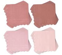 Whaline Paquete de 200 servilletas de cóctel rosa polvoriento, servilletas de papel de color degradado rosa polvoriento con bordes festoneados, servilletas gruesas desechables para decoración de mesa,
