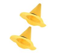 WHAMVOX 2 Sombreros de Bruja Puntiagudos de Fieltro Amarillo para Halloween, Accesorio de Disfraz de Gran Tamaño y Decoración Llamativa para Fiestas y Chimeneas