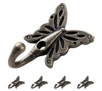 WHAMVOX 5 Piezas Gancho Decorativo Vintage de Aleación de Zinc | Incluye Tornillos, Diseño Sola Pieza, para Puertas de Armarios, Toallas y Uso Hotelero