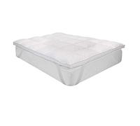 What the Sleep - Topper de Plumas 200x200 cm - Sensación Nube - Sobrecolchón Grosor 5 cm, Pluma 100%, Transpirable Gran Acogida, Extrasuave, Cubrecolchón