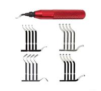WheatThrive Juego de herramientas de desbarbado M2 acero rojo mango CNC con 20 cuchillas