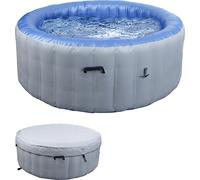 Whirlpool HWC-N97, piscina inflable para 4 personas, apta para interior y exterior, con revestimiento de PVC, redonda, diámetro de 180 cm, color gris-azul