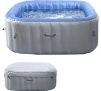 Whirlpool HWC-N97, piscina inflable para 5 personas, apta para interior y exterior, fabricada en PVC laminado, de forma rectangular, con dimensiones de 180 cm, en color gris-azul