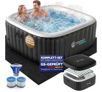 Whirlpool negro cuadrado para 4 personas 20-42°C resistente al invierno