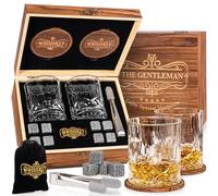 Whisiskey Set de Vasos de Whisky - Set de Regalo de Whisky - Vaso Whisky | Regalos Originales para Hombres - Caja de Regalo, 2 Vasos de Whiskey x 310ML, 8 Cubitos Hielo Reutilizables, Accesorios