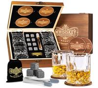 Whisiskey Set de Vasos de Whisky - Set de Regalo de Whisky - Vaso Whisky | Regalos Originales para Hombres - Caja de Regalo, 4 Vasos de Whiskey x 310ML, 8 Cubitos Hielo Reutilizables, Accesorios