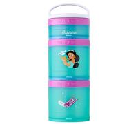 Whiskware Disney Princess - Recipientes apilables para niños y niños pequeños, 3 vasos apilables para la escuela y viajes, jazmín y alfombra mágica