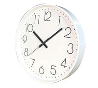 (White) 10 Inch Wall Clock Round Hanging Noiseless 3D Number Precise Anti-fog Mirror Surface Quartz Clock