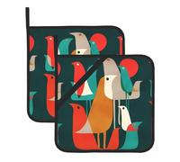 WHJSHOP Flock of Birds - Soportes cuadrados para ollas - Almohadillas de cocina impermeables resistentes al calor para cuencos y platos calientes, capas de guantes de horno duraderas con lazo para