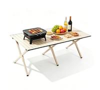 Whnoorher Mesa de Barbacoa Plegable para Exteriores, Rectangular, Blanca, 150 cm x 70 cm x 54 cm, mesas Plegables, Mesa Baja portátil de Acero al Carbono para Picnic(60X60X43cm)