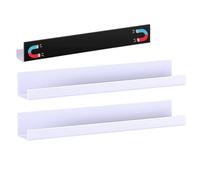 Wiboie Estante flotante acrílico, estante magnético para hierbas Flotante | Estantes de libros de acrílico para pizarra blanca, aula, refrigerador, organización de cocina, a 2 piezas-blanco