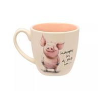 Widdop and Co Funny Pug - Taza con texto en inglés "Happy As a Pig in ...Joke", 300 ml