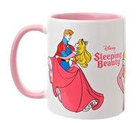 Widdop and Co. - Taza Aurora de la Bella Durmiente de Disney | Vaso de cerámica esmaltada rosa/blanco con iconos y villanos - Producto oficial de Disney (325 ml)