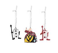 Widdop Disney Alicia en el País de las Maravillas Reina de Corazones y Cartas con Purpurina Decoraciones para Árbol de Navidad Colgantes (Set de 3) en Caja de Regalo