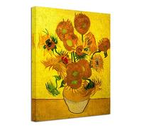 Wieco Art Modernas impresiones en lienzo de gi de flores abstractas estiradas y enmarcadas con quince girasoles de Van Gogh pinturas al óleo, imágenes en lienzo, arte de pared para decoración