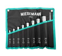 WIESEMANN 1893 Juego de llaves tubulares 10 piezas 6-22mm I Para trabajar en el grifo, las bujías y mucho más I En una práctica bolsa enrollable I 81420