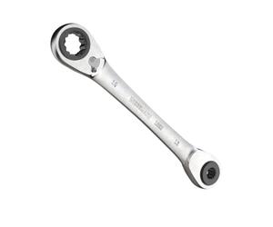 WIESEMANN 1893 Llave de carraca de doble anillo 4 en 1 con los tamaños 10, 13, 17, 19mm y 72 dientes de acero al cromado vanadium CV I Llave de tuerca doble I 81031