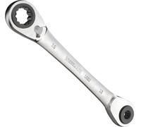WIESEMANN 1893: Llave de tuercas doble con sistema de ratcheting de 4 funciones, con medidas de 10, 13, 17 y 19 mm, con 72 dientes. Llave de boca y de tuercas con sistema de ratcheting. Modelo: 81031