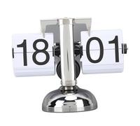 Wifehelper Flip Clock Reloj de Escritorio Automático de Acero Inoxidable con Pequeño Equilibrio, Mecánico, Simple, de un Pie, para Dormitorio, Sala de Estar, Reloj Retro (Todo Blanco)