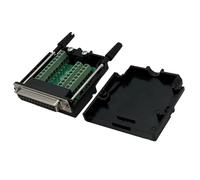 Wiffe Módulo de placa hembra DB25 de 25 pines, adaptador sin soldadura a terminales para aplicaciones de transmisión, funda aislante