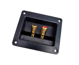 Wiffe Terminal Cup - Dos postes de encuadernación empotrados, color dorado | Conector de placa metálica para reparación de armarios y servicio de cableado
