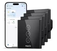 WiFi Interruptor de Persiana, Maxcio Interruptor Persianas Wifi Control de APP y con Temporizador, Compatible con Echo/Dot/Tap y Google Home para Motor Persiana, Motor Toldo【LED Controlable】