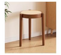 WIGSELBL Juego de 4 taburetes apilables de madera, sillas escolares portátiles de ratán sin respaldo con parte superior redonda, taburetes apilables, taburetes de cocina para comedor (estilo-1)