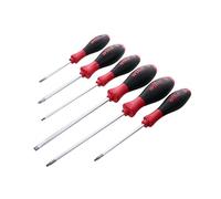 Wiha 30291 SoftFinish - Juego de destornilladores de agarre ranurados de 4,5-6,5 mm, Phillips número 1-2 y número cuadrado 1-2, juego de 6 piezas