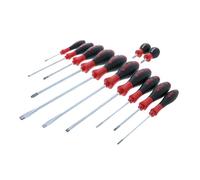 Wiha 30297 - Juego de 12 destornilladores planos y Phillips con empuñadura SoftFinish
