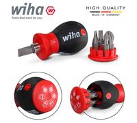 Wiha 33764 Stubby Destornillador Ranurado Pozidrive 6 Set de Brocas Revista Imán