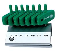Wiha 36590 Juego de llaves hexagonales Torx, mango de ala, 7 piezas