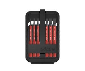 Wiha 43152, juego de 6 piezas, adaptadores para destornilladores, tamaños: 2,2, 2,5, 3,5, 4, 5,5 y 6,5 mm, 1 puntas slimBit para destornilladores eléctricos (43115), ranuradas: 2,0 mm, longitud de la