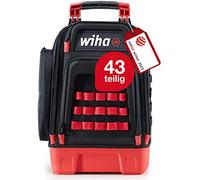 Wiha Mochila de herramientas mechanic 45529 – 43 piezas, compartimento para portátil, negro/rojo