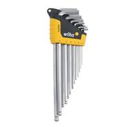 Wiha 66988 ErgoStar - Llave hexagonal (punta esférica, 13 unidades, soporte patentado de apertura automática, acero Chrome-V-Moly