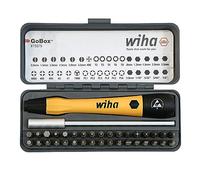 Wiha 75979 PicoFinish ESD Precision Micro Bit Set, 36 piezas | Mango PicoFinish seguro para ESD que cumple con IEC 61340-5-1; ranurado, Phillips, hexagonal, torx, pentalobe; caja de metal